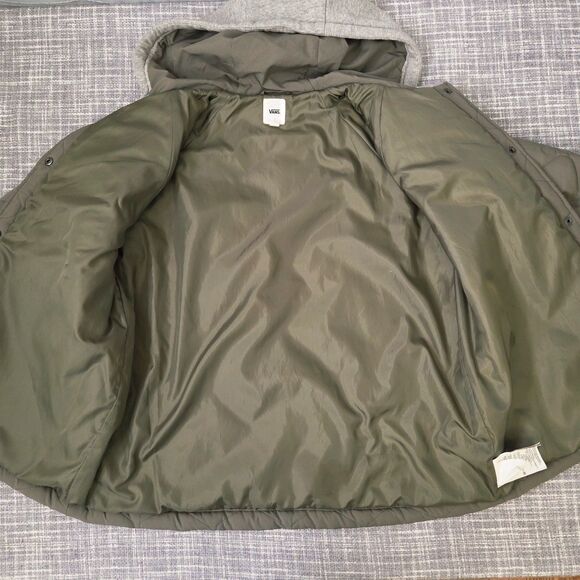 VANS MTE Board Jacket Women’s M/L Olive Hooded Puffer Retail $120 - Picture 3 of 13